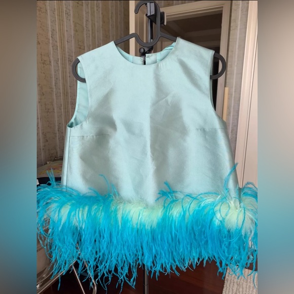Prada rare blue feather top size 38
